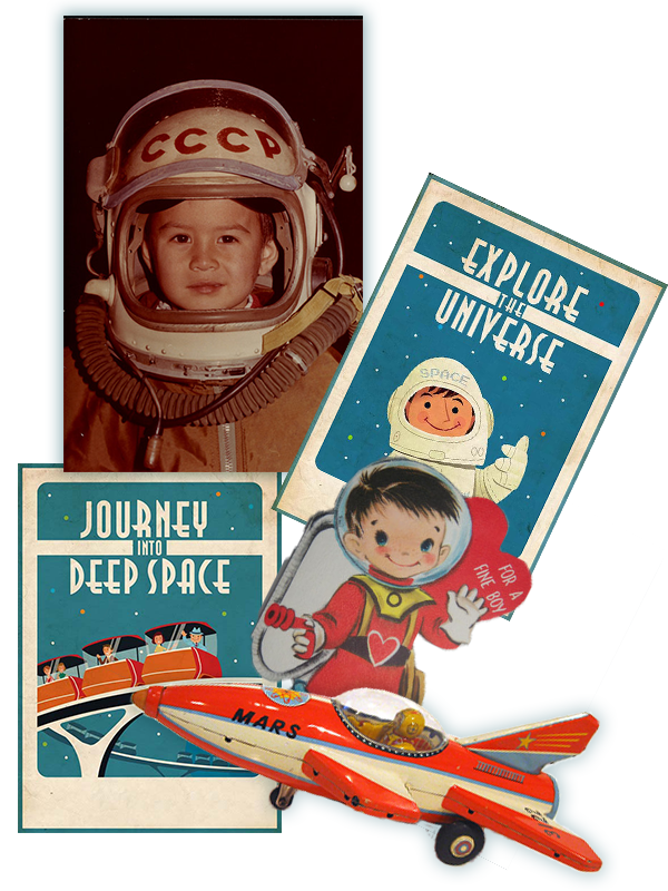 retro child astronaut 